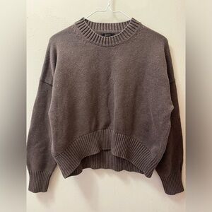 Quince 100% Cotton Brown Crew Neck Sweater (Size XS)